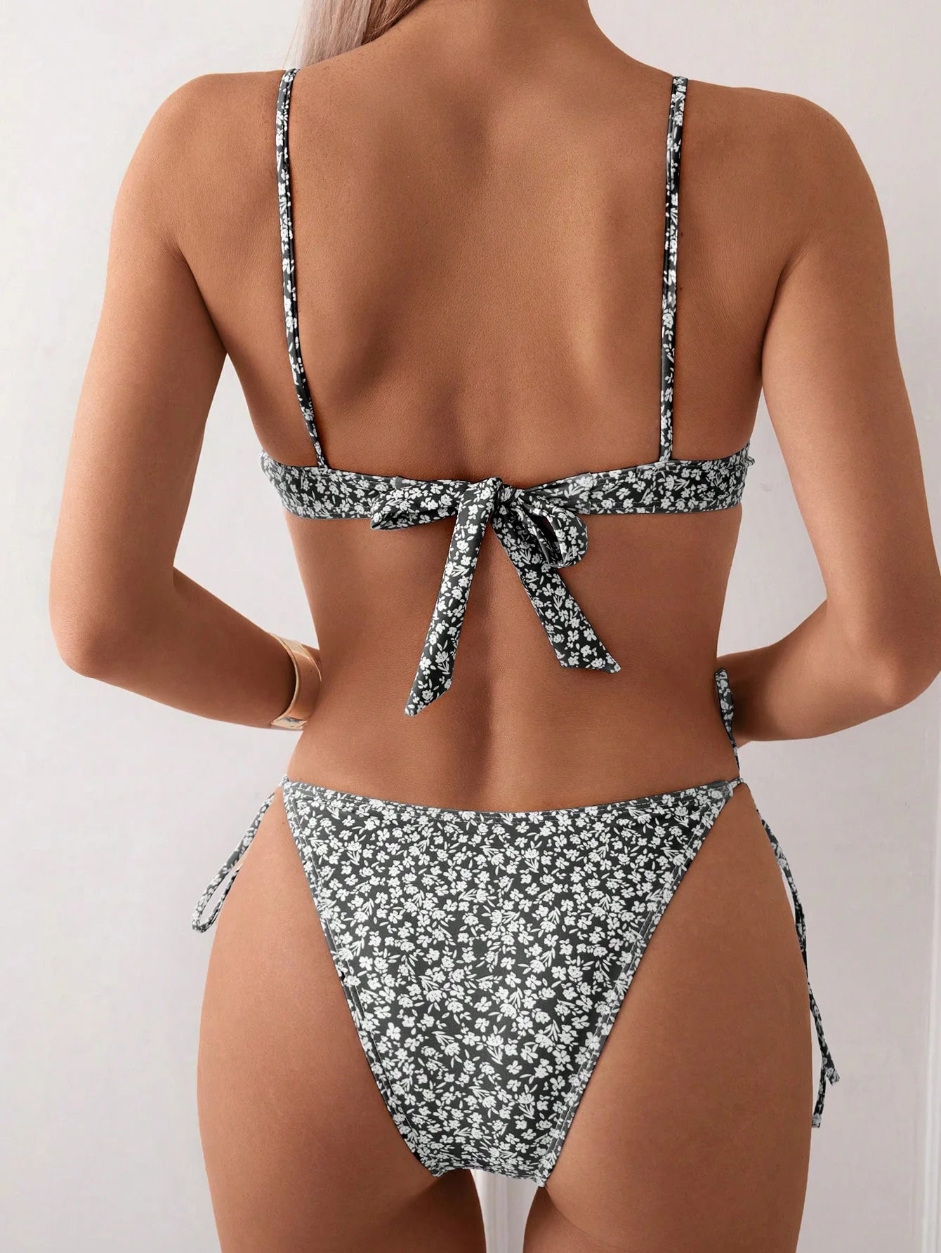 DITSY FLORAL PRINT STRAPPY BIKINI SET