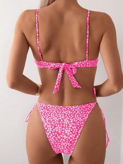 DITSY FLORAL PRINT STRAPPY BIKINI SET