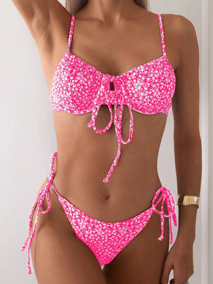 DITSY FLORAL PRINT STRAPPY BIKINI SET