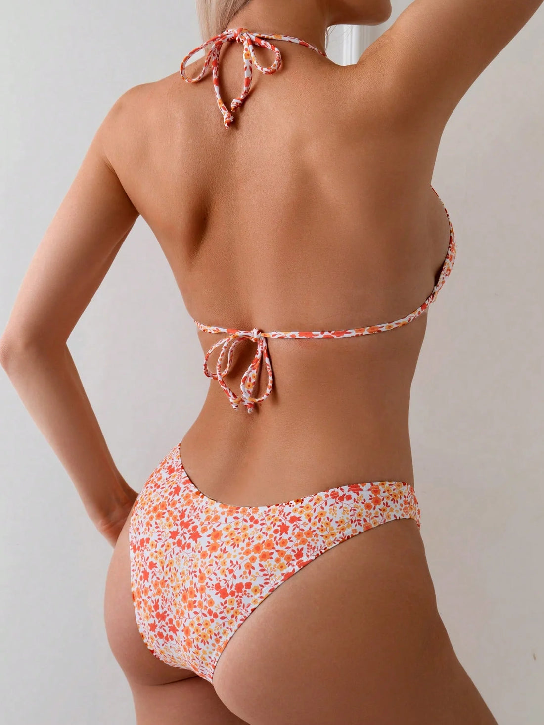 Ditsy Floral Halter Neck Bikini Set